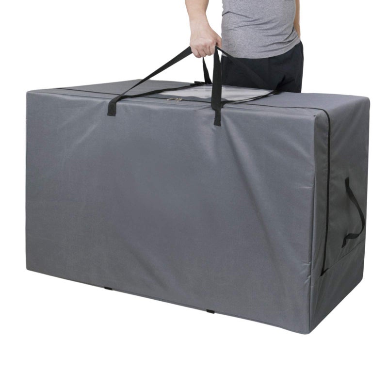 Cuddly Nest Folding Mattress Storage Bag - Heavy Duty Carry Case for Tri-Fold Guest Bed (Fits 6" Queen Mattress,Grey) - Image 1
